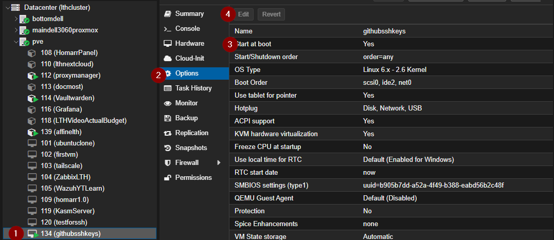 VM auto-start setting